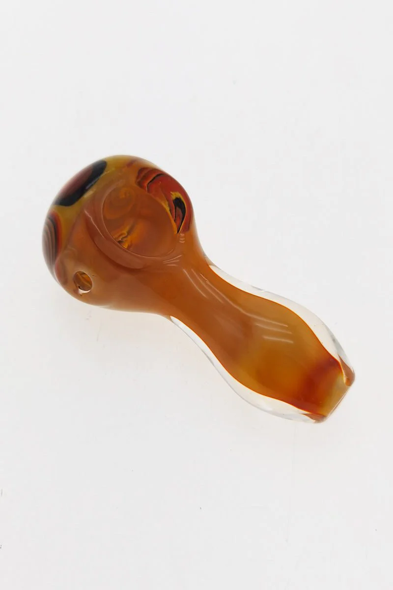 3.00" Dry Spoon Pipe w/ Multi-Color (42g) Carb Hole: Left Side