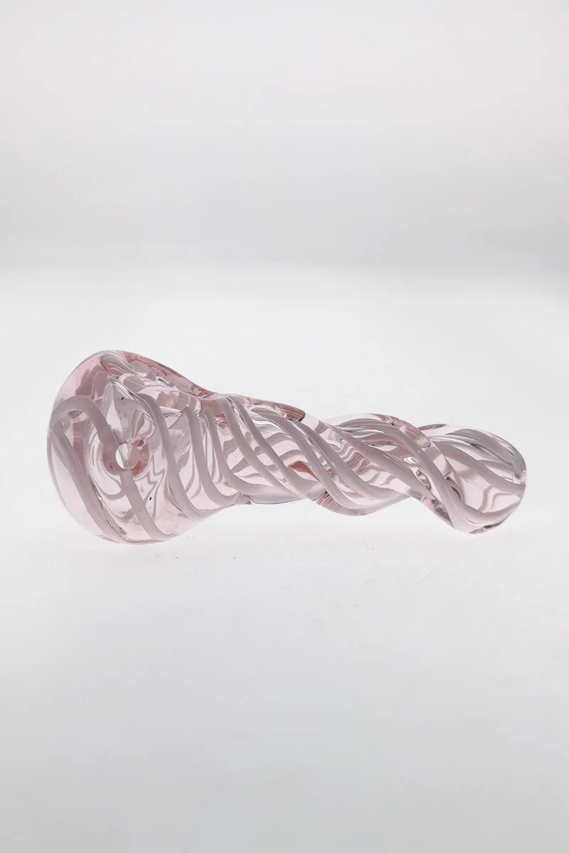 3.50" Dry Spoon Pipe w/ Twisted Body (55g) Carb Hole: Left Side - Image 2