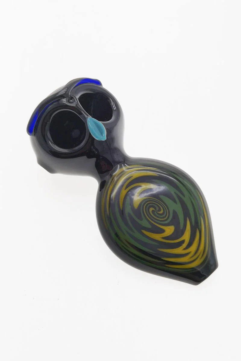 4.00" Dry Spoon Pipe w/ Double Bowl Pack (75g) Carb Hole: Left Side - Image 4