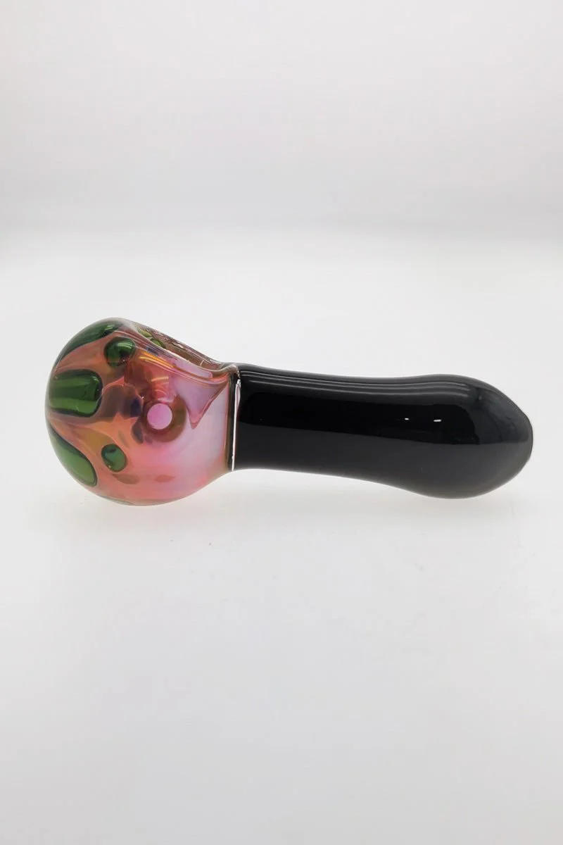 4.00" Dry Spoon Pipe w/ Flower Ribbon (67g) Carb Hole: Left Side - Image 3