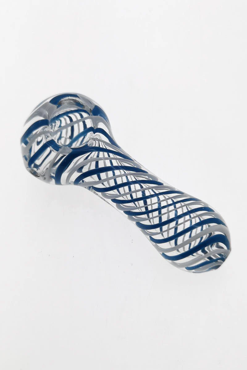 4.00" Dry Spoon Pipe w/ Swirl Pattern (80g) Carb Hole: Left Side