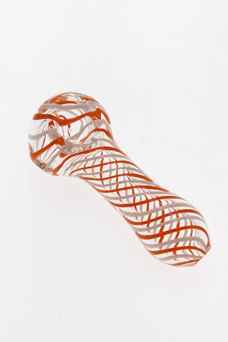 4.00" Dry Spoon Pipe w/ Swirl Pattern (80g) Carb Hole: Left Side - Image 2