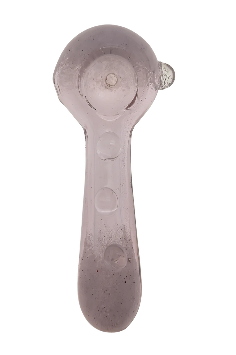 4.25" Frit Spoon Pipe w/ Marbles (Carb Hole: Left Side) - Image 3