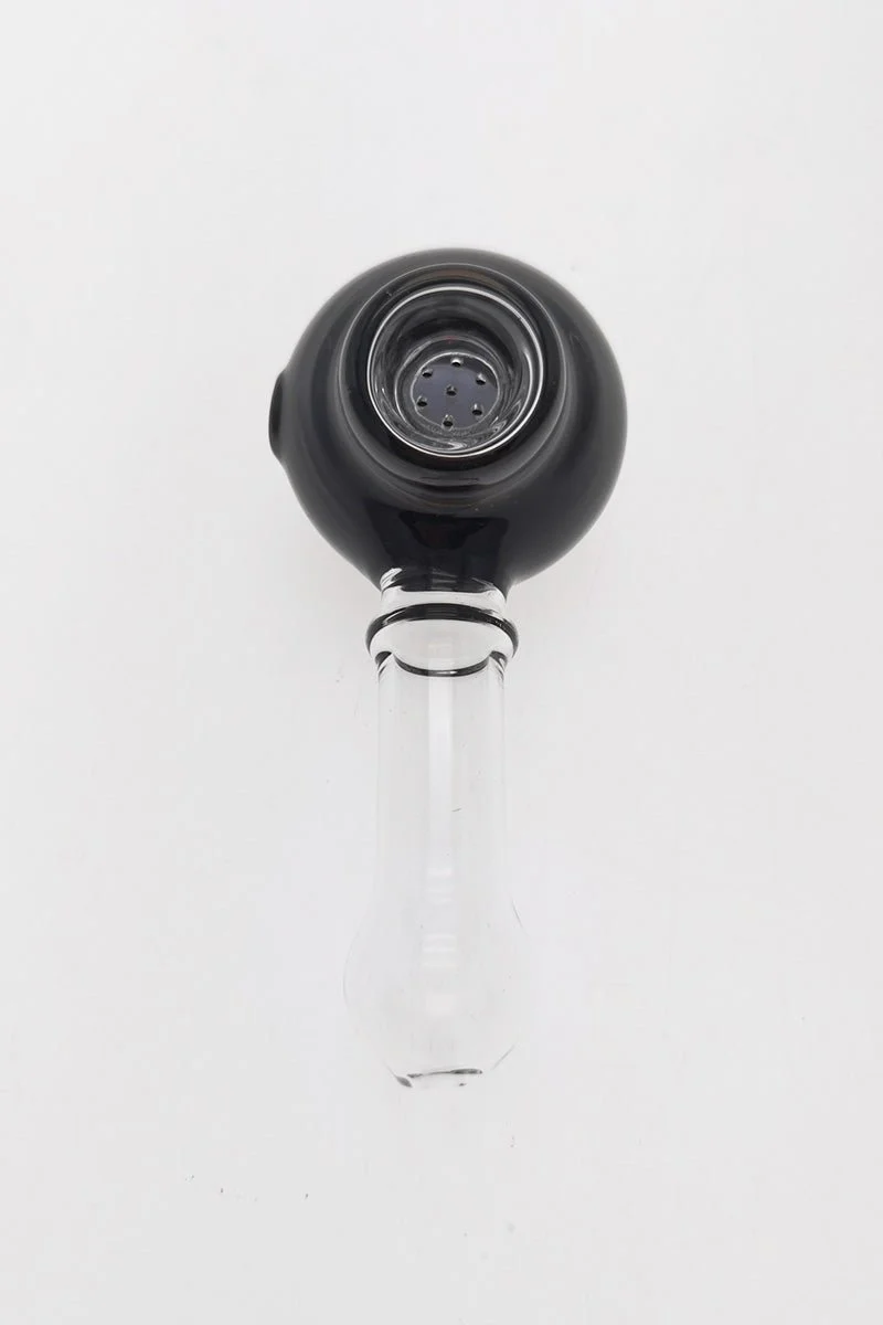 4.25" Dry Spoon Pipe w/ Round Body & Built In Screen (60g) Carb Hole: Left Side - Image 2