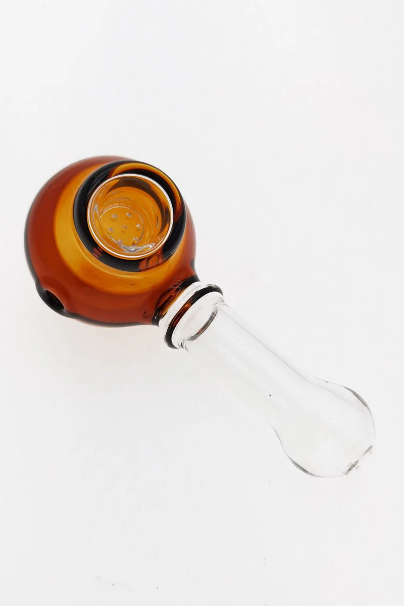 4.25" Dry Spoon Pipe w/ Round Body & Built In Screen (60g) Carb Hole: Left Side - Image 6