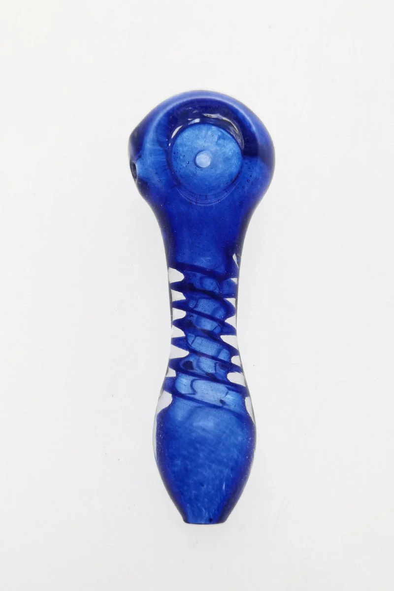 4.50" Dry Spoon Pipe w/ 2 Layer Swirl (88g) Carb Hole: Left Side - Image 3