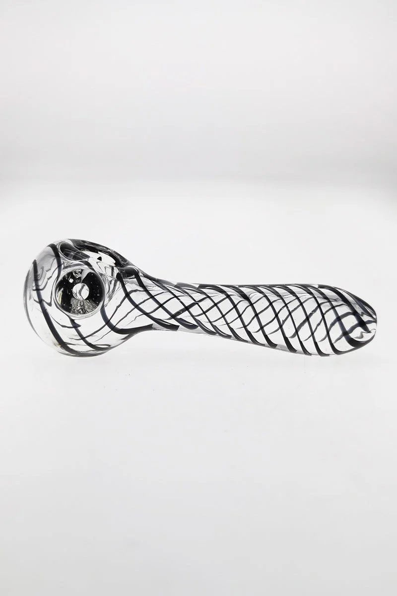 4.50" Dry Spoon Pipe w/ Helical Swirl (79g) Carb Hole: Left Side - Image 3