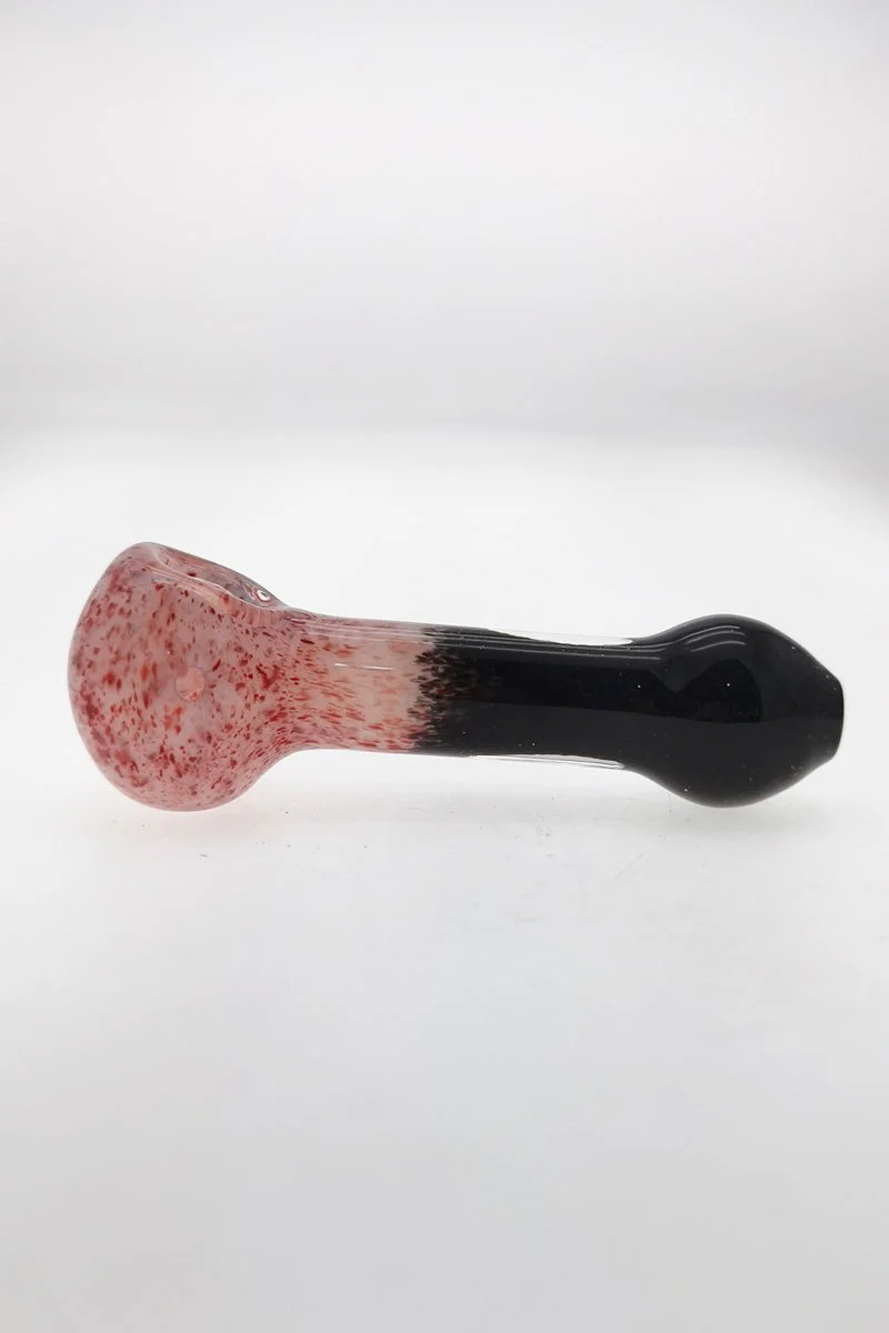 4.50" Dry Spoon Pipe w/ Marble & Multi-Color Frit (80g) Carb Hole: Left Side