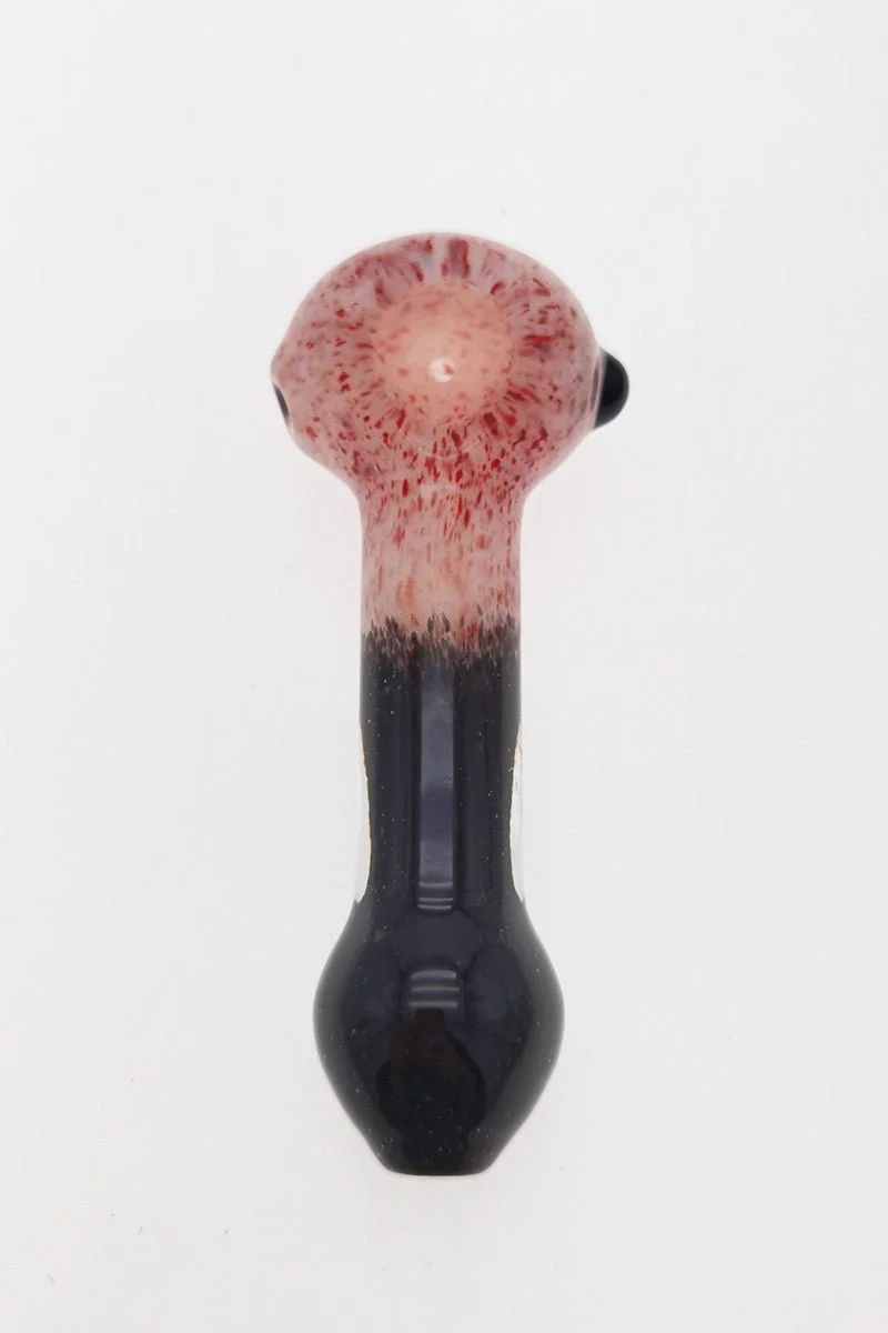 4.50" Dry Spoon Pipe w/ Marble & Multi-Color Frit (80g) Carb Hole: Left Side - Image 2
