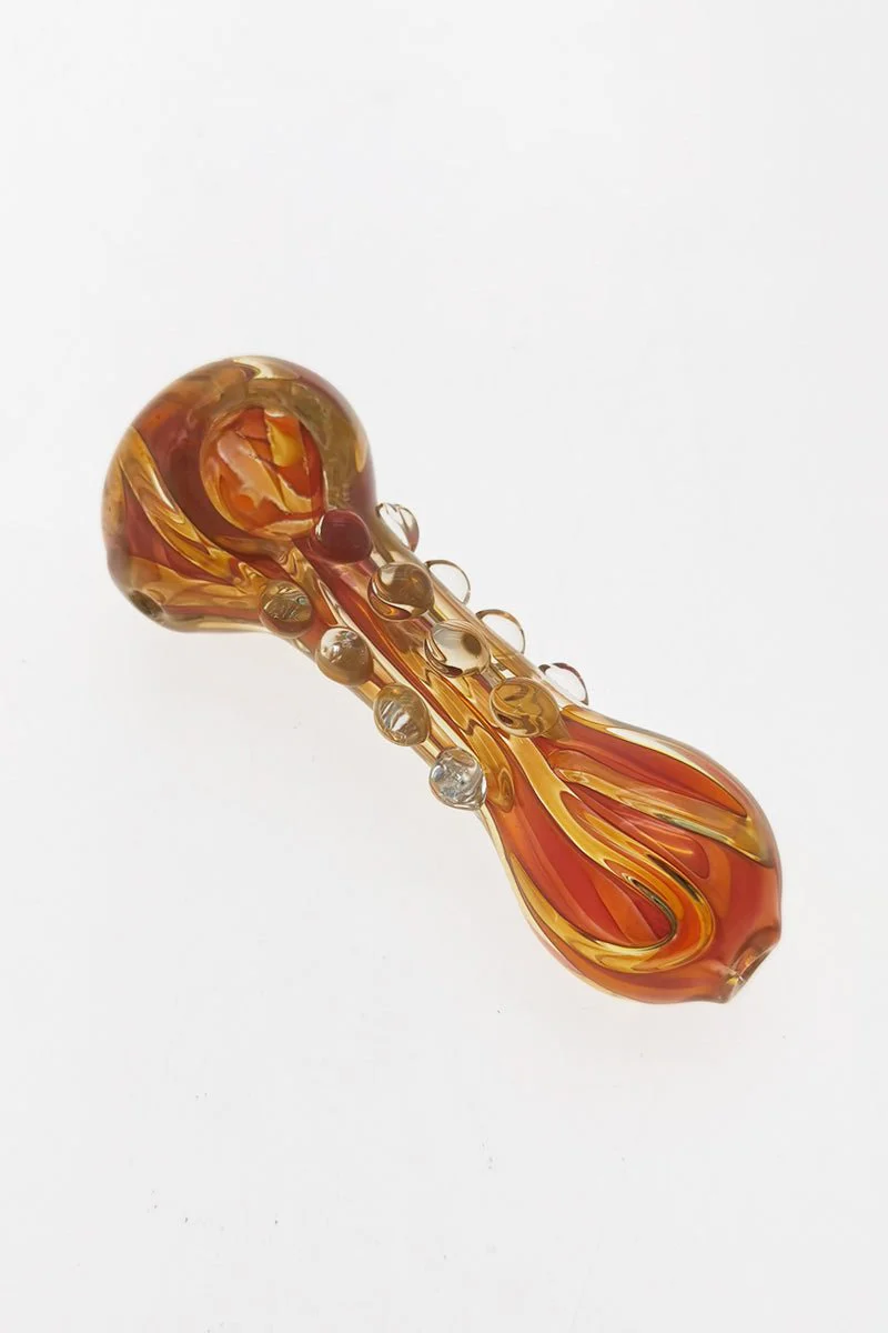 4.50" Dry Spoon Pipe w/ Marbled Shaft (82g) Carb Hole: Left Side