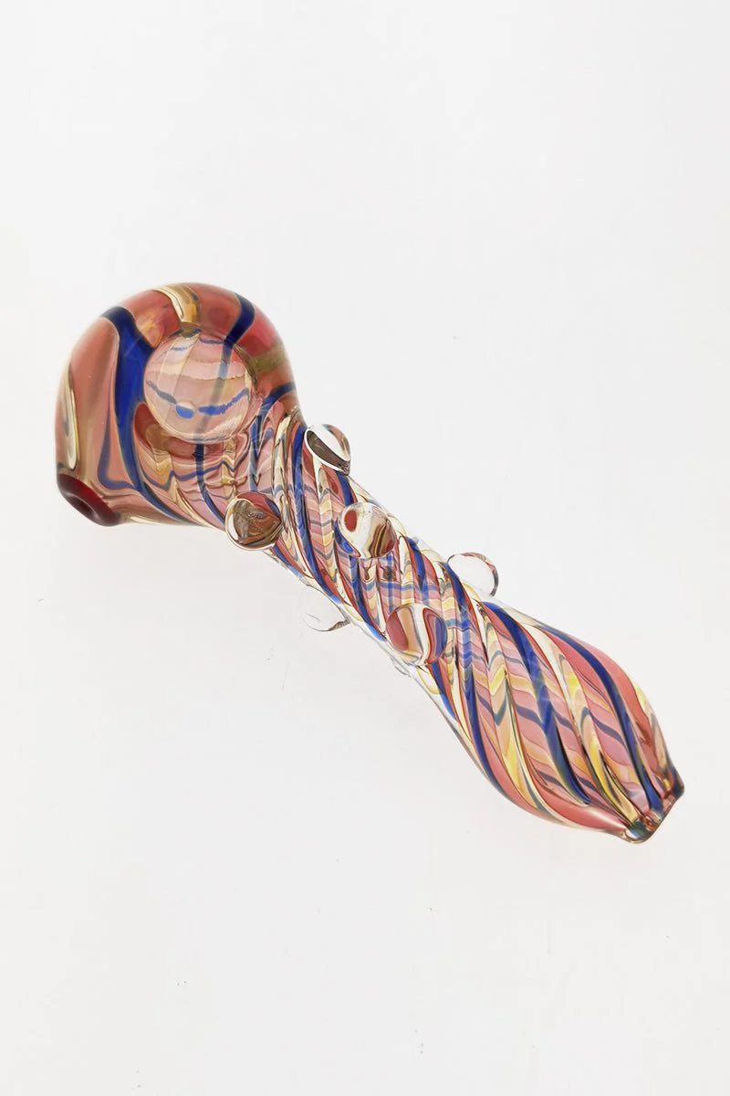 4.75" Dry Spoon Pipe w/ Marbled Shaft (90g) Carb Hole: Left Side - Image 2