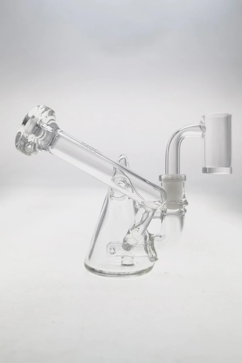 TAG - 4.25" Pendant Rig w/ Inline Diffuser Dab Rig (10MM Female) Wavy Laser Engraved Logo - Clear