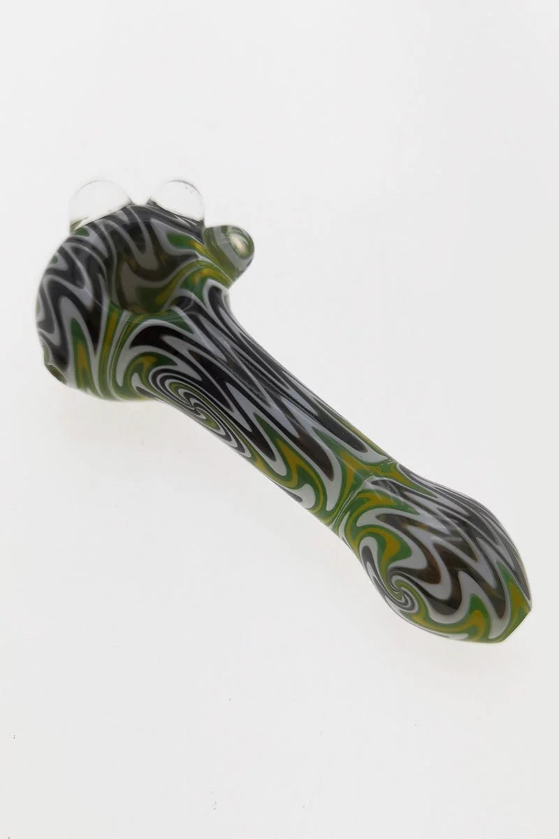 5.00" Dry Spoon Pipe w/ Marbles & Wig Wag (80g) Carb Hole: Left Side - Image 6