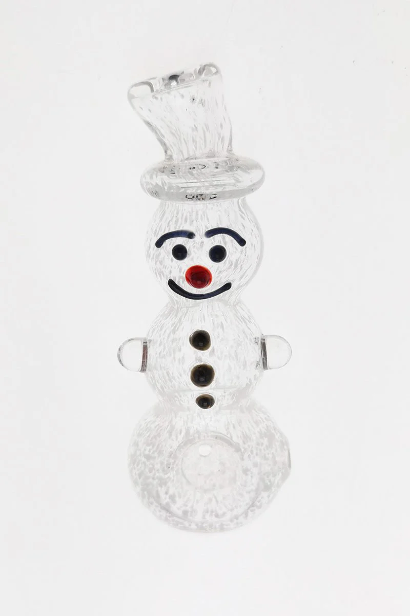 5.00" Dry Spoon Pipe w/ Snow Man Body (89g) Carb Hole: Left Side