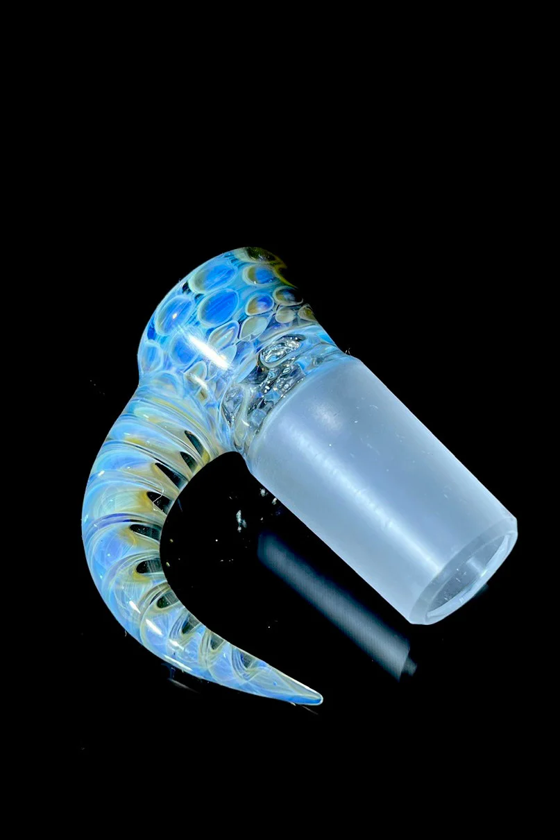 Moose Glass - 5 Hole Disc Screen Bong Slide Bowl Piece (18MM Male) (Worked w/ Accented Handle) - Image 5