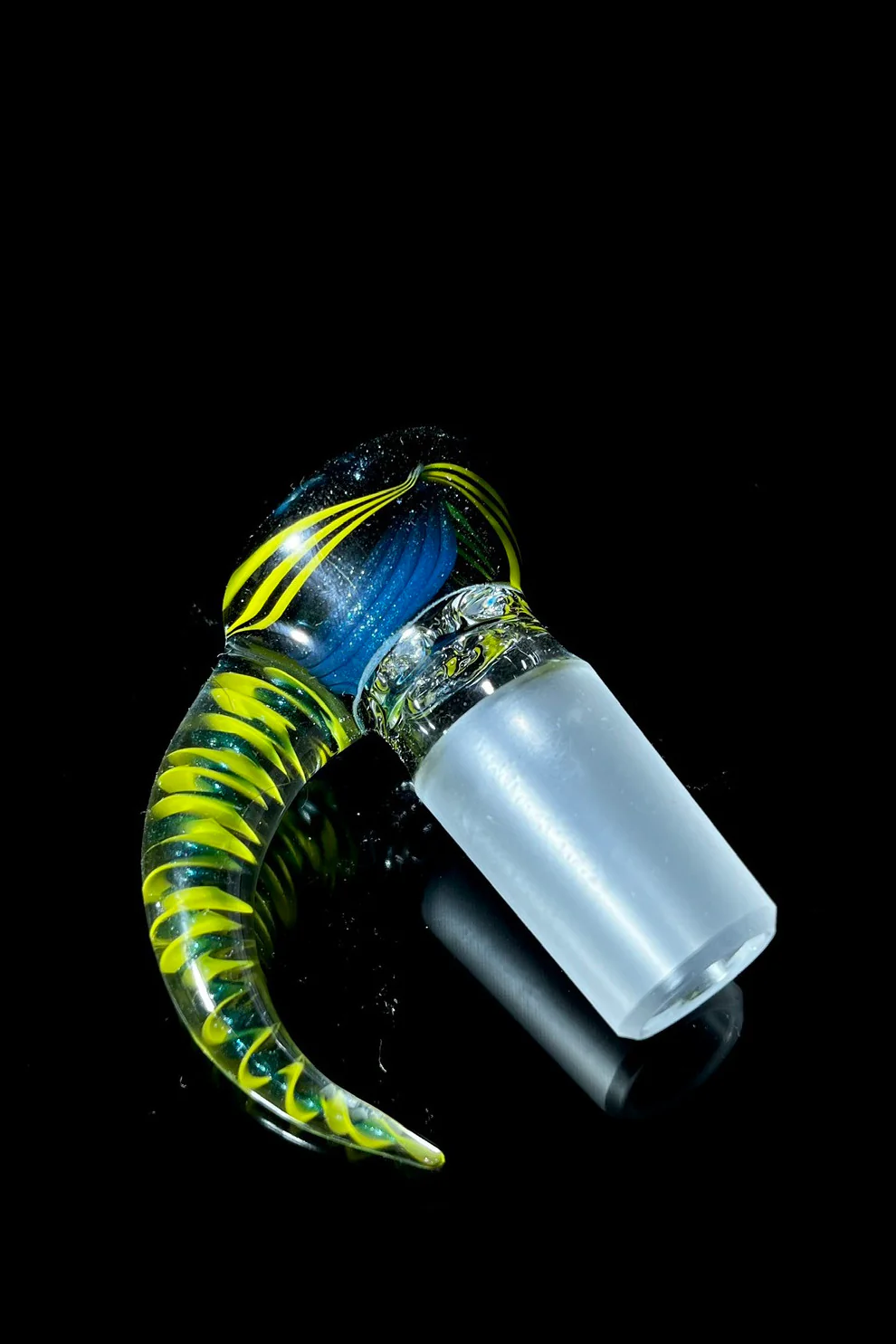 Moose Glass - 5 Hole Disc Screen Bong Slide Bowl Piece (18MM Male) (Worked w/ Accented Handle) - Image 7