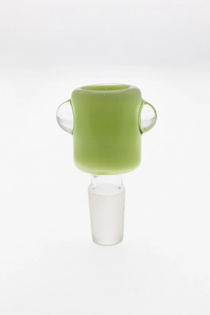 Single Hole Bong Slide Bowl Piece w/ Cylindrical Bowl & Two Marble Handle - Image 12