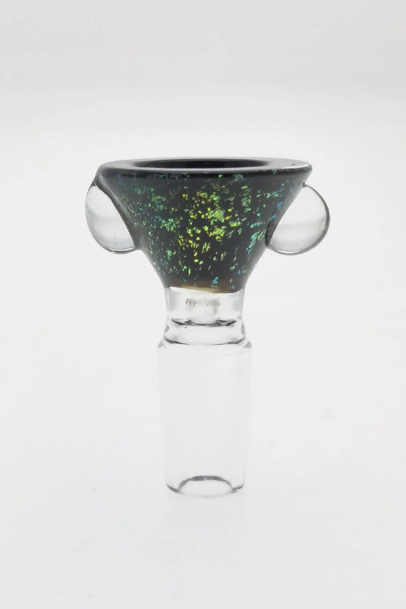 Single Hole Bong Slide Bowl Piece w/ Multi-Marble Handle