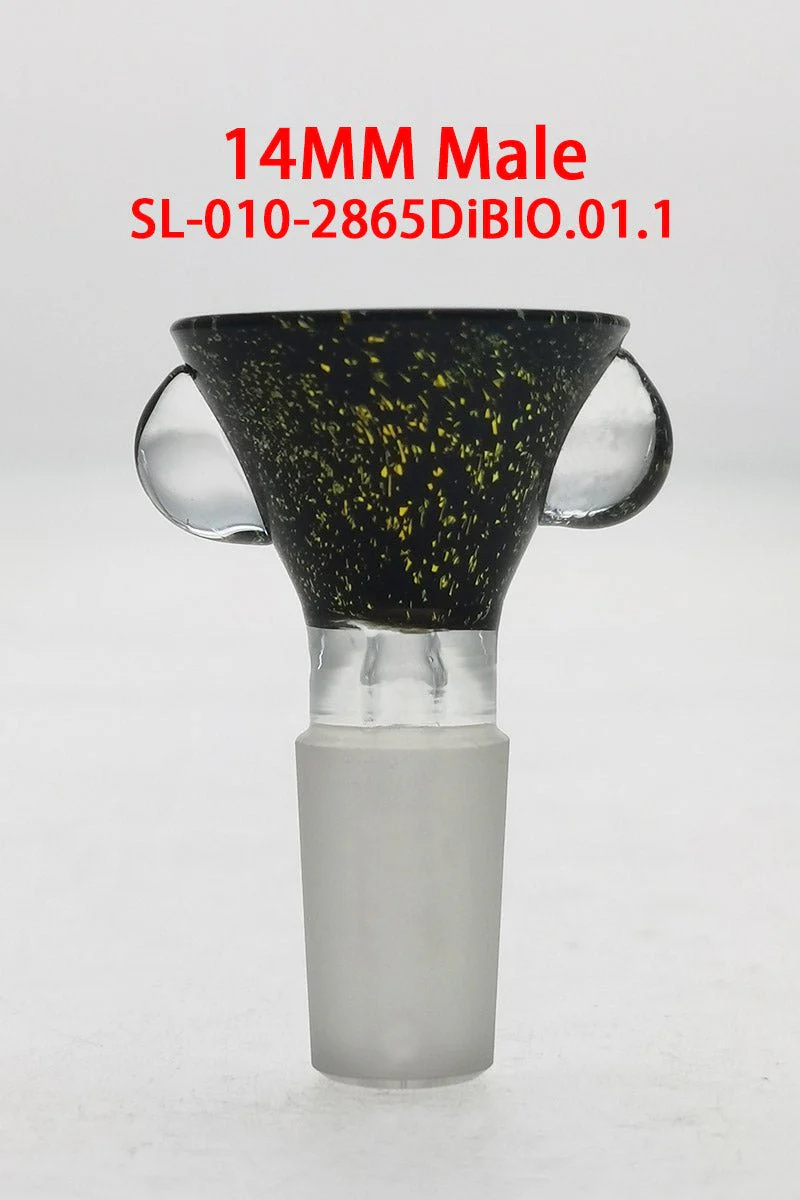 Single Hole Bong Slide Bowl Piece w/ Multi-Marble Handle - Image 21