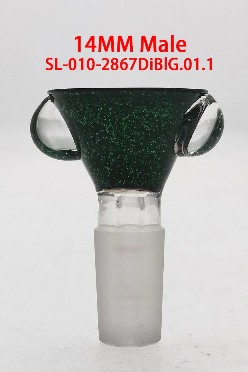 Single Hole Bong Slide Bowl Piece w/ Multi-Marble Handle - Image 37