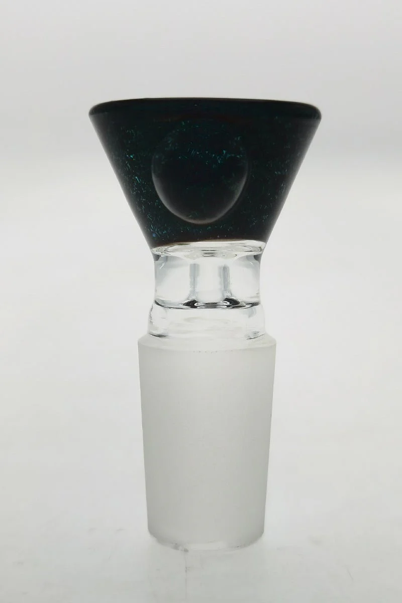 Single Hole Bong Slide Bowl Piece w/ Multi-Marble Handle - Image 45