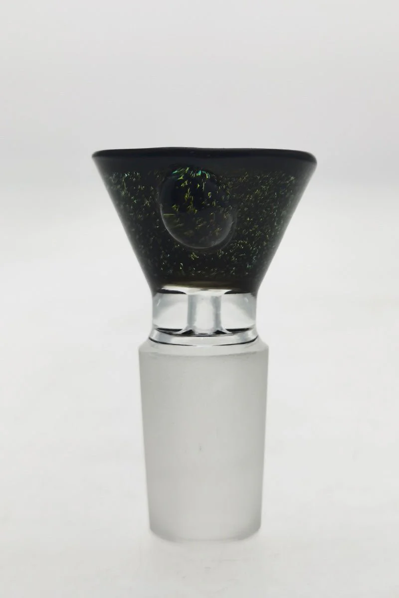 Single Hole Bong Slide Bowl Piece w/ Multi-Marble Handle - Image 51
