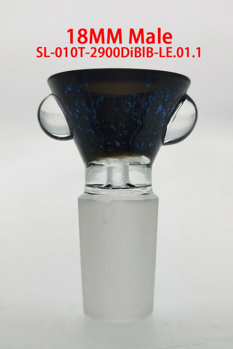 Single Hole Bong Slide Bowl Piece w/ Multi-Marble Handle - Image 61