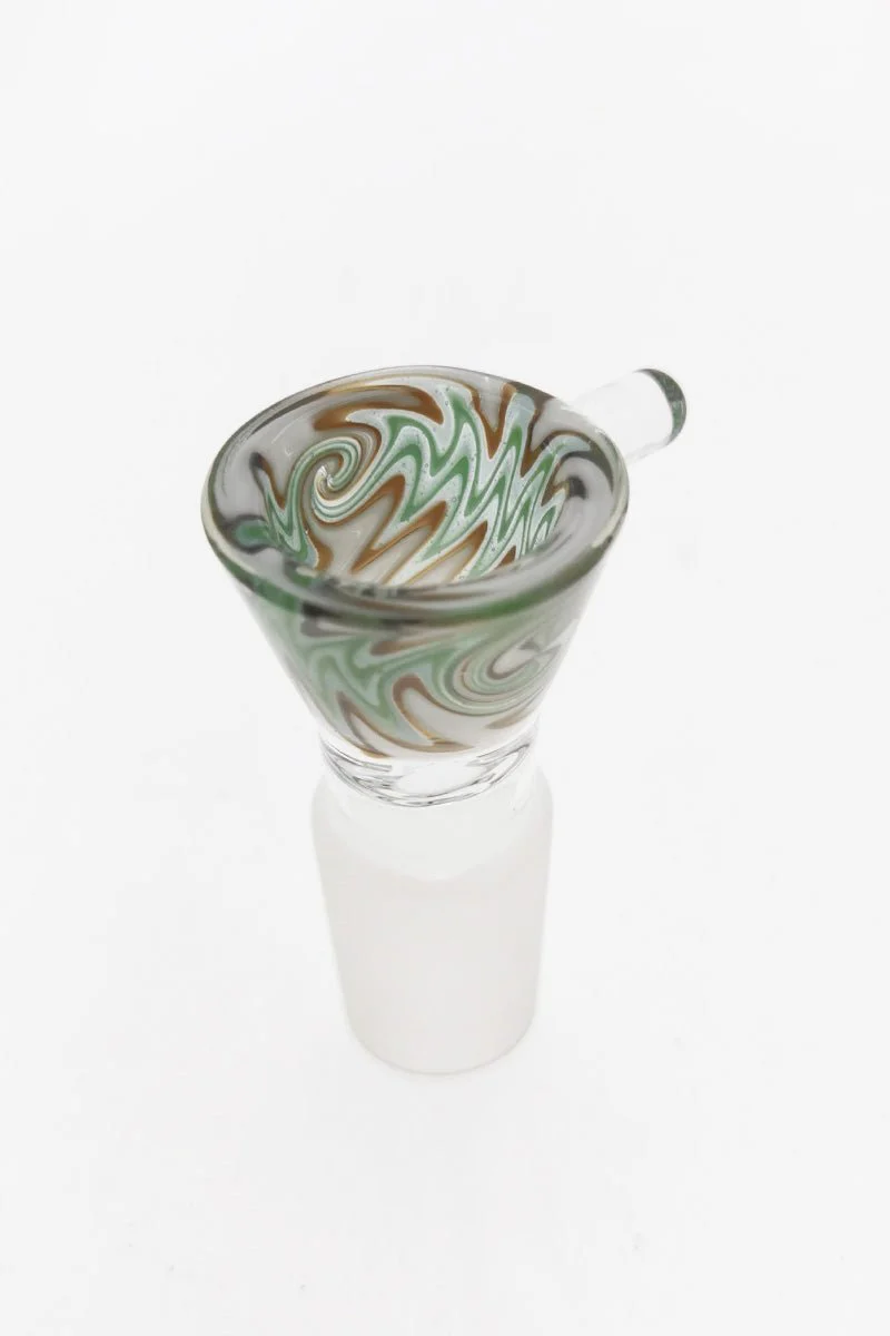 Single Hole Bong Slide Bowl Piece w/ WigWag & Handle