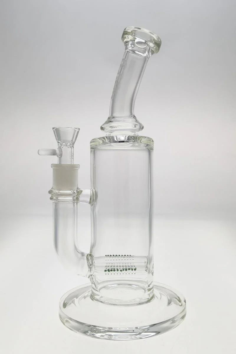 TAG - 12" Bent Neck Triple Super Slit Multiplying Inline Diffuser Dab Rig Bong 65x5MM (18MM Female) - Image 17
