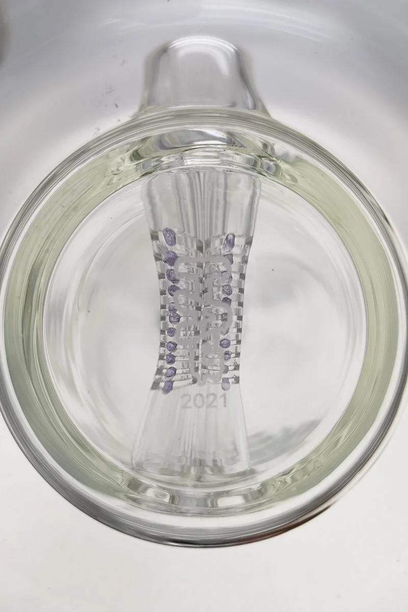 TAG - 12" Bent Neck Triple Super Slit Multiplying Inline Diffuser Dab Rig Bong 65x5MM (18MM Female) - Image 25