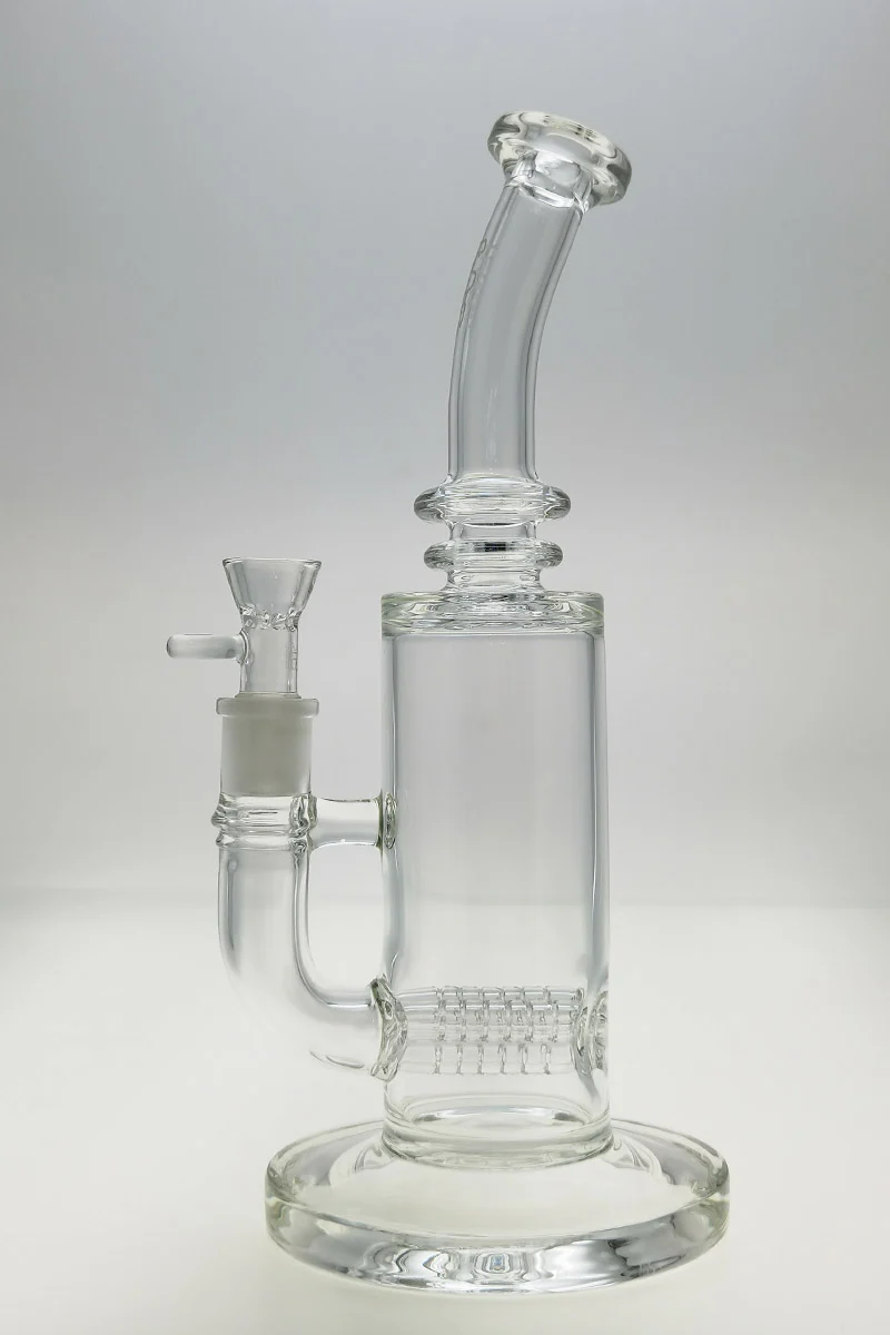 TAG - 12" Bent Neck Triple Super Slit Multiplying Inline Diffuser Dab Rig Bong 65x5MM (18MM Female) - Image 28