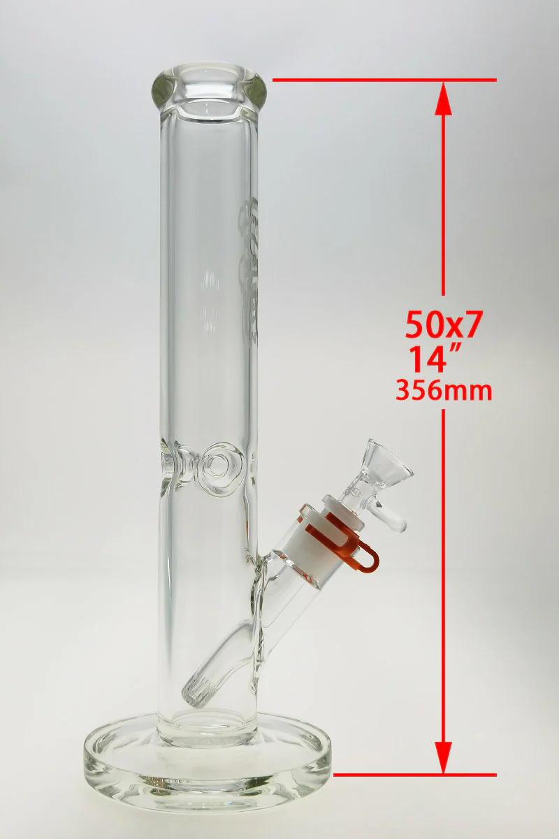 TAG - 14" Straight Tube Bong 50x7MM - 18/14MM Downstem (4.00") - Image 14