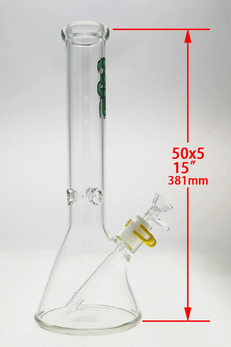 TAG - 15" Beaker Bong 50x5MM - 18/14MM Downstem (4.25") - Image 14