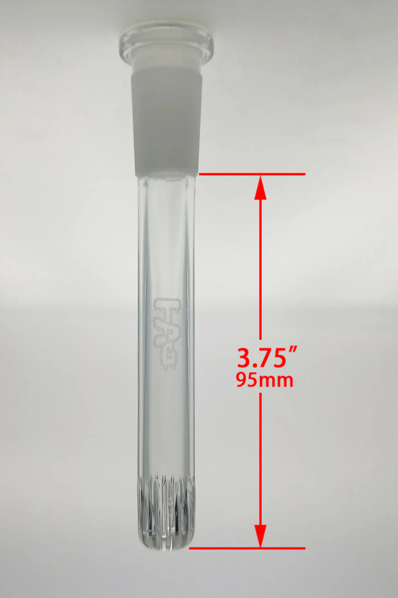 TAG - 18/14MM Open End Rounded Super Slit Showerhead Bong Downstem - Image 36
