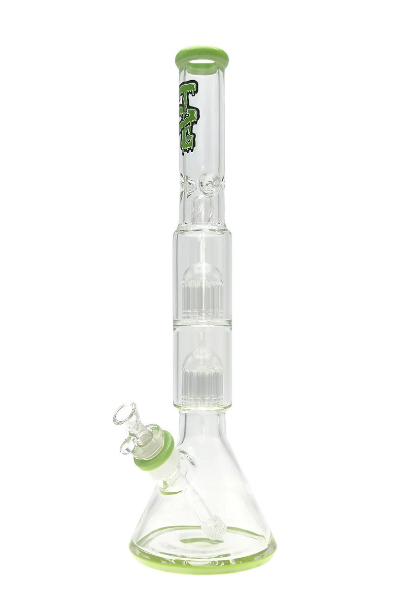 TAG - 20" Double Fixed 16 Arm Tree Beaker Bong 50x7MM - 28/18MM Downstem (4.50") - Image 4
