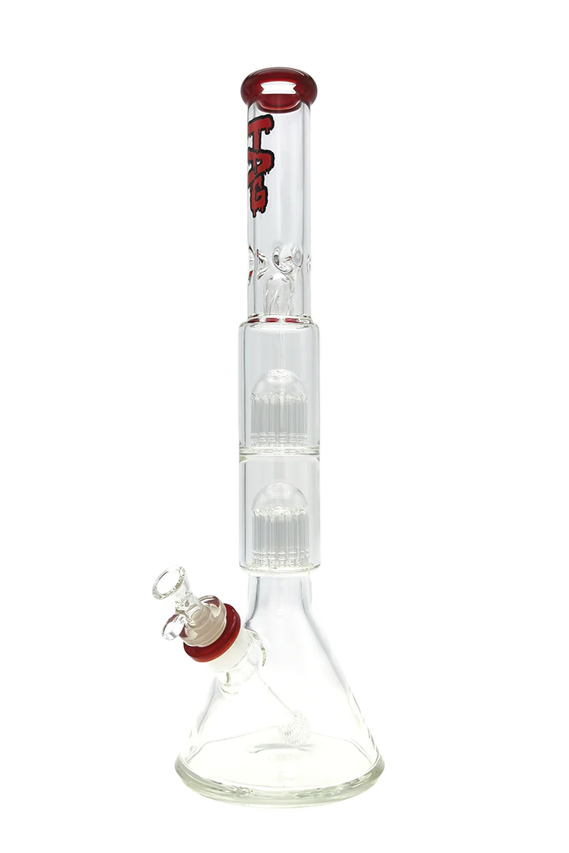 TAG - 20" Double Fixed 16 Arm Tree Beaker Bong 50x7MM - 28/18MM Downstem (4.50") - Image 6