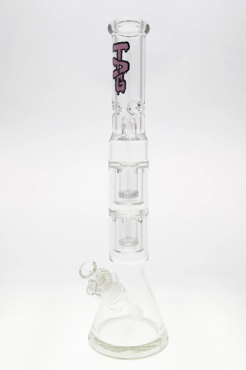 TAG - 20" Double Interior Showerhead Beaker Bong 50x9MM - 28/18MM Downstem (4.50") - Image 16