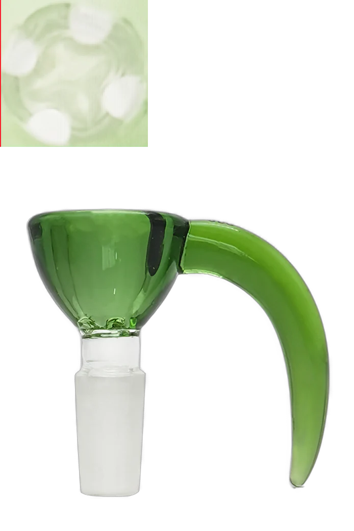 *CLEARANCE* TAG - 4 Hole Disc Screen Bong Slide with Horn Handle - Image 4