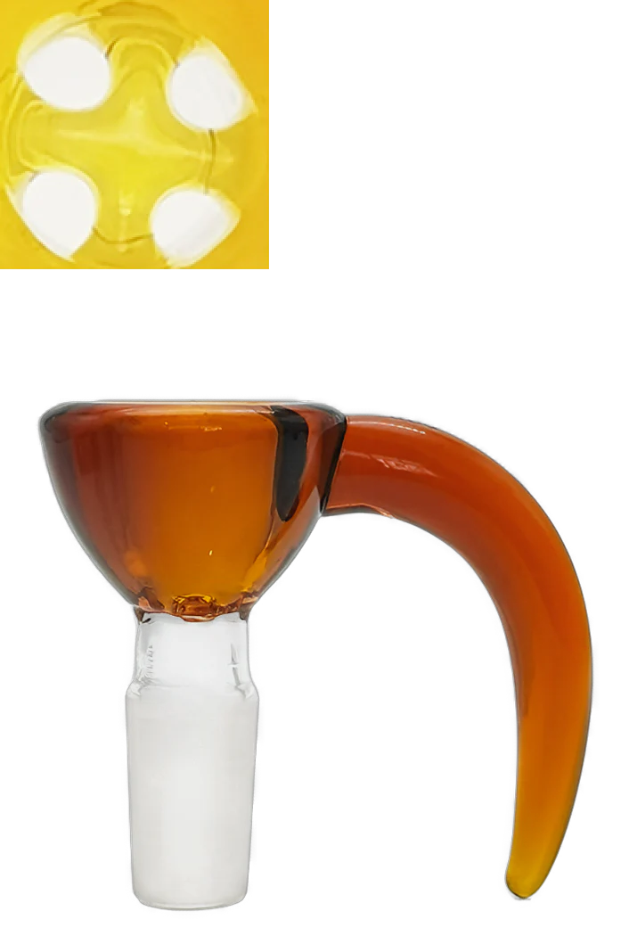 *CLEARANCE* TAG - 4 Hole Disc Screen Bong Slide with Horn Handle - Image 6