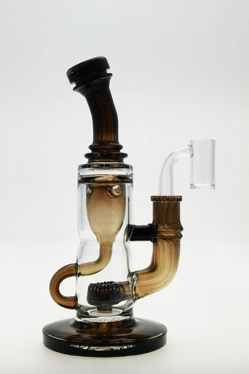 TAG - 8" Super Slit Puck Klein Incycler (Recycler) Dab Rig 44x4MM (14MM Female) - Image 172
