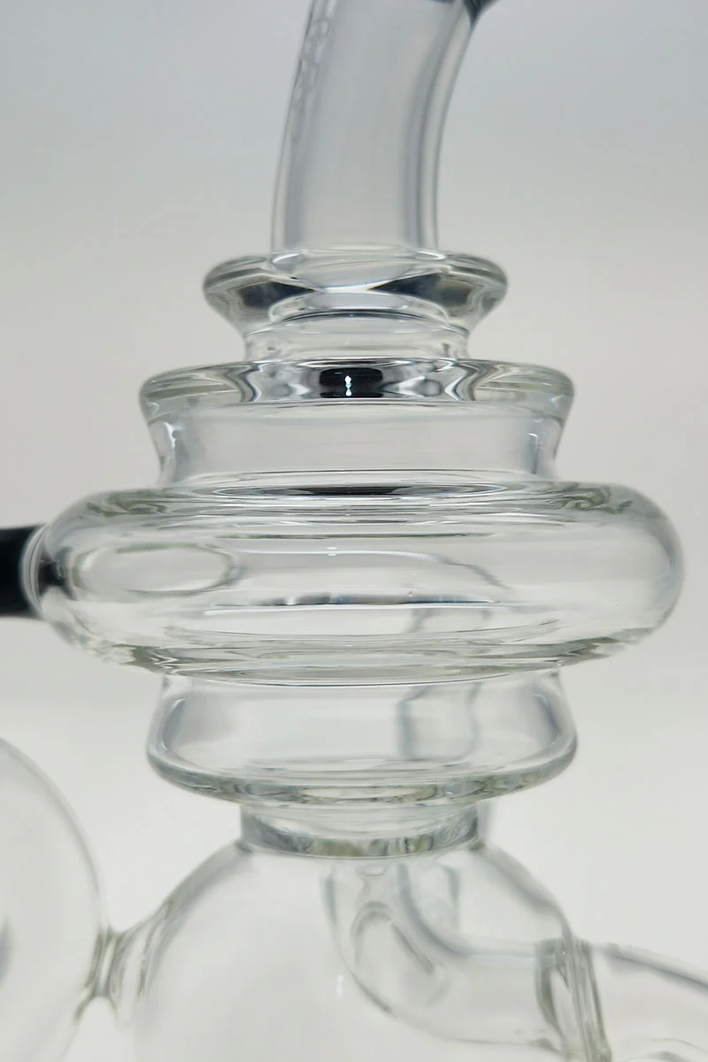 TAG - 8" Recycling Stacked Bellow Ball Bent Neck with Super Slit Puck Diffuser Dab Rig (14MM Female) - Image 76