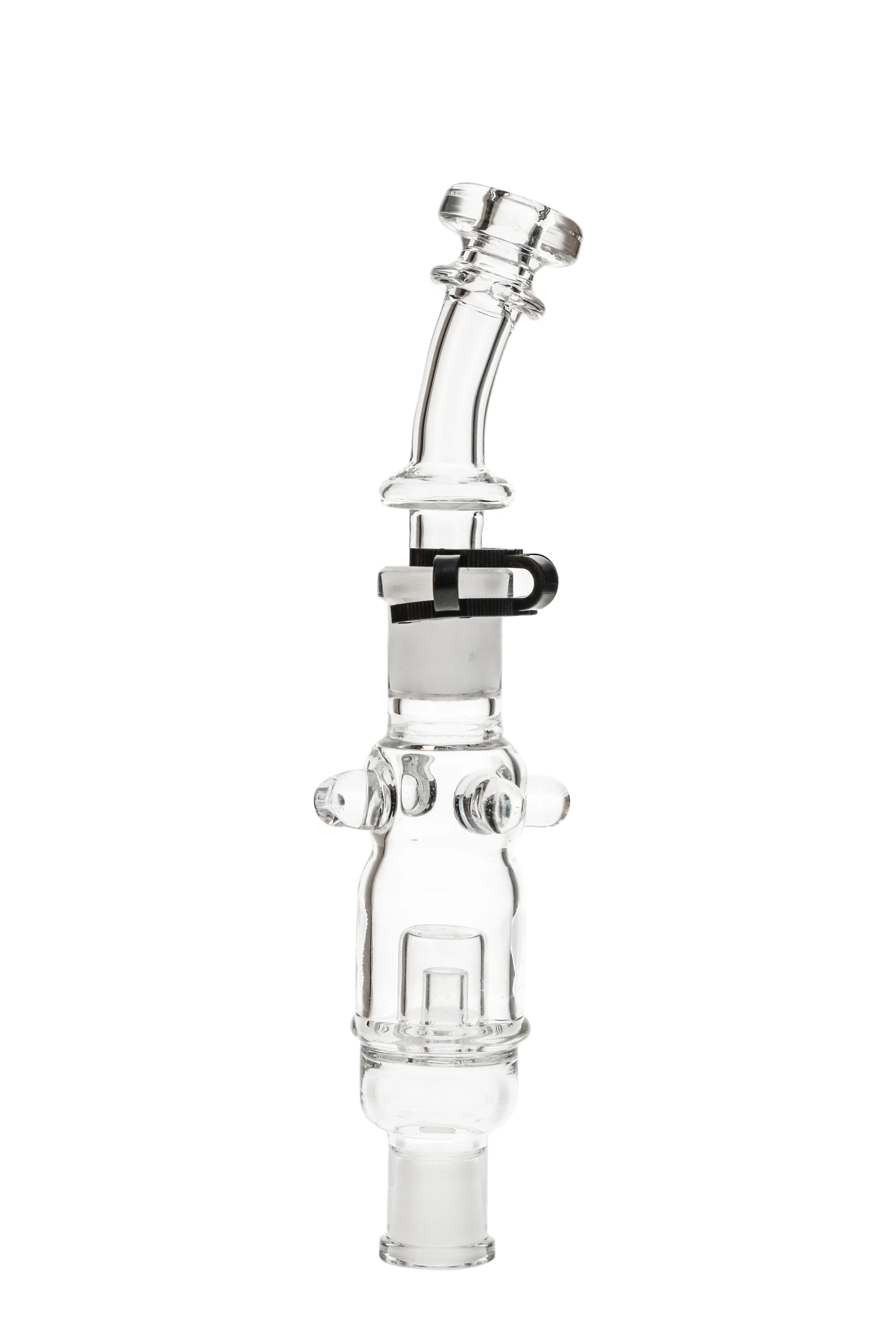 TAG - Bent Neck Errl Cannon Fixed 4 Hole Showerhead Bong - 14MM Female