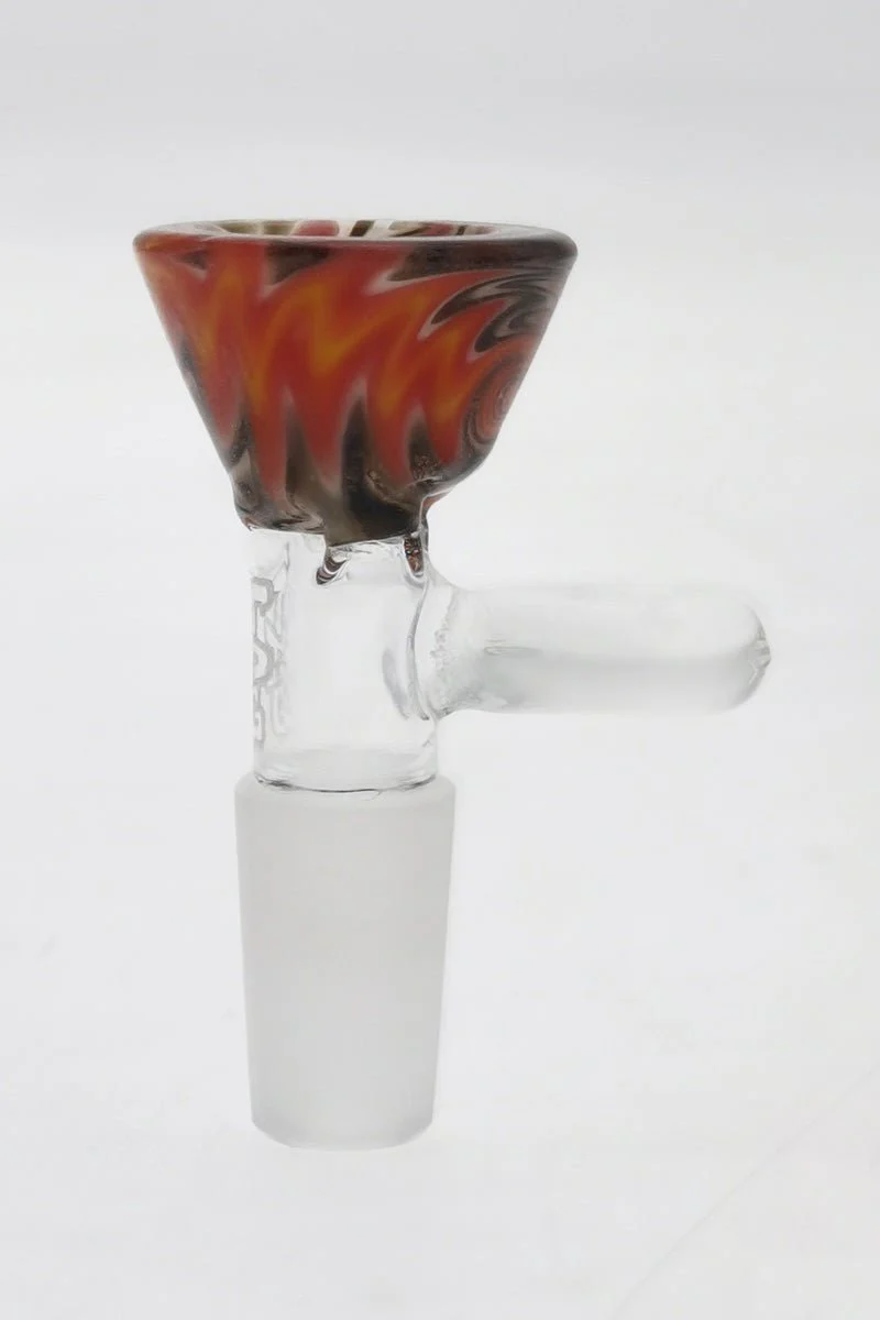 TAG - Worked Reversal Bong Slide Bowl Piece w/ Pinched Screen and Handle