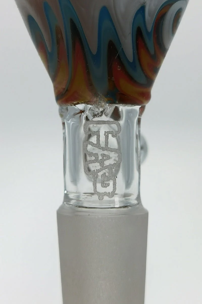 TAG - Worked Reversal Bong Slide Bowl Piece w/ Pinched Screen and Handle - Image 10