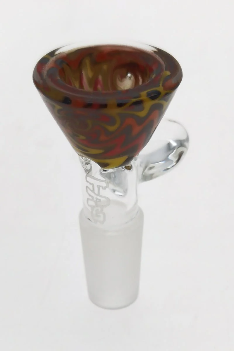 TAG - Worked Reversal Bong Slide Bowl Piece w/ Pinched Screen and Handle - Image 12