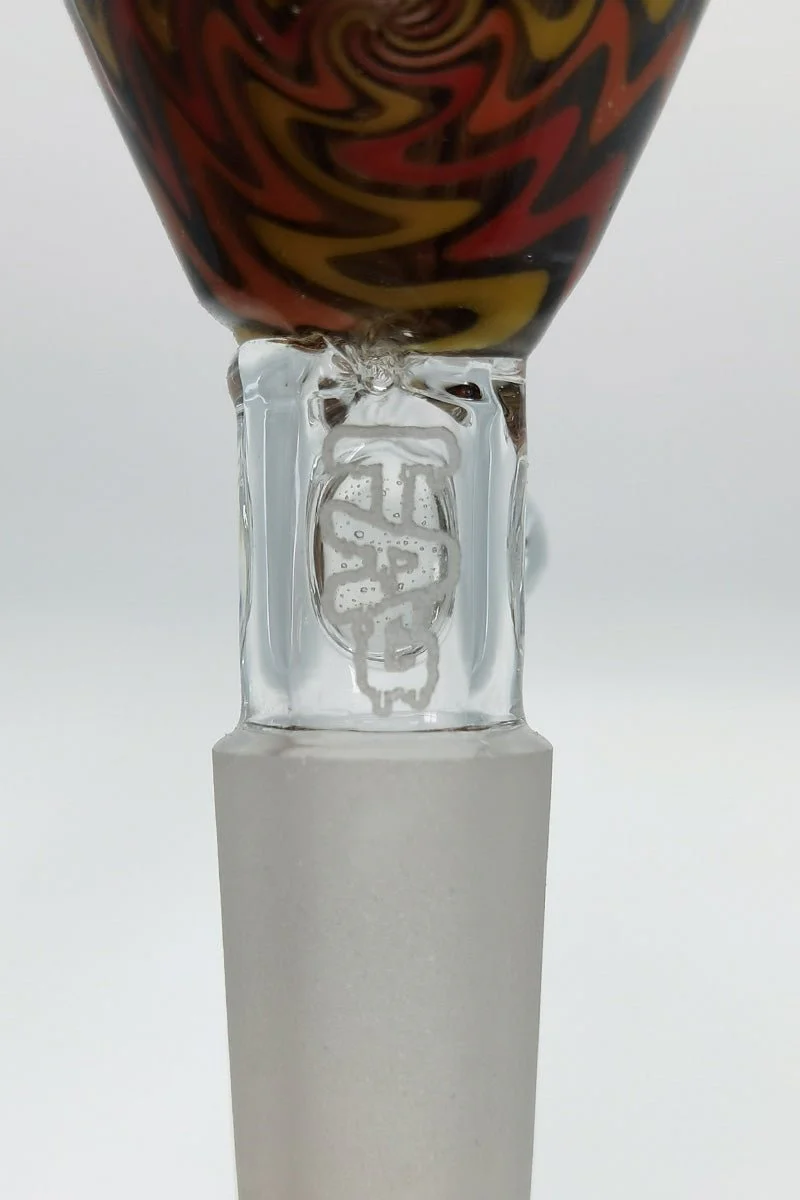 TAG - Worked Reversal Bong Slide Bowl Piece w/ Pinched Screen and Handle - Image 13