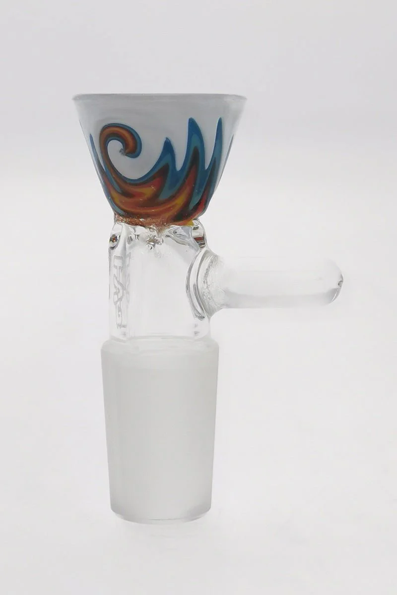 TAG - Worked Reversal Bong Slide Bowl Piece w/ Pinched Screen and Handle - Image 18