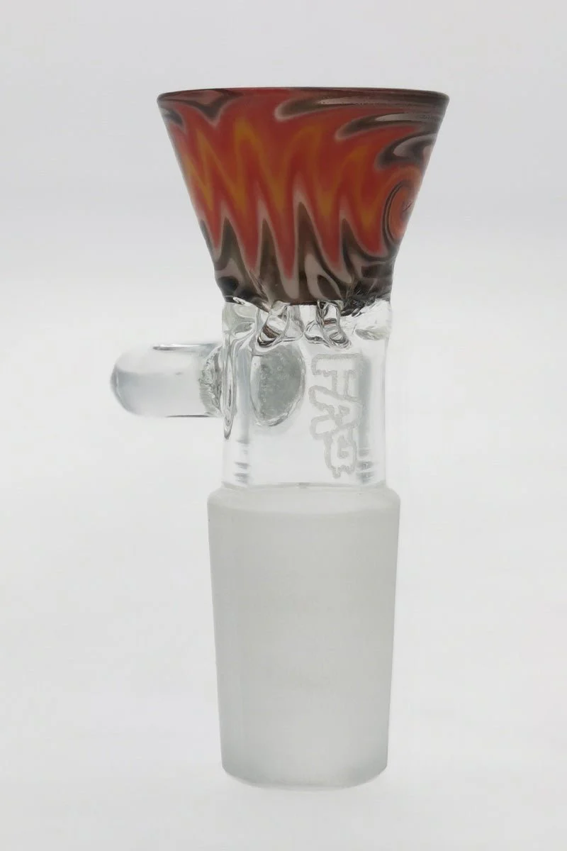 TAG - Worked Reversal Bong Slide Bowl Piece w/ Pinched Screen and Handle - Image 19