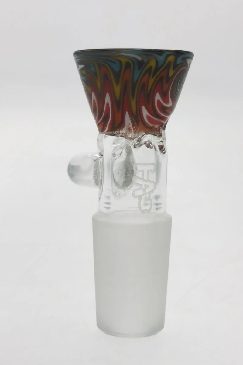 TAG - Worked Reversal Bong Slide Bowl Piece w/ Pinched Screen and Handle - Image 20