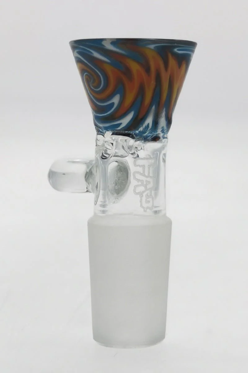 TAG - Worked Reversal Bong Slide Bowl Piece w/ Pinched Screen and Handle - Image 21